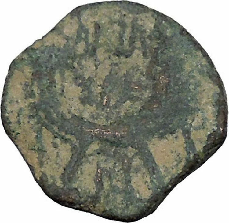 ARETAS IV & SHAQUILAT Arab Kingdom of Nabataea PETRA Ancient Greek Coin i47386