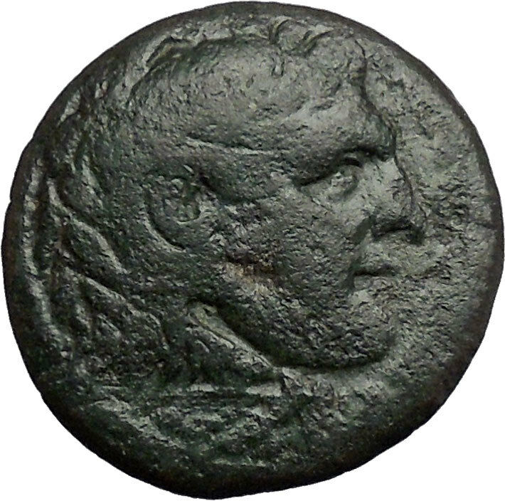 ALEXANDER the GREAT as HERCULES Macedonia Koinon Greek Roman 200AD Coin i48801