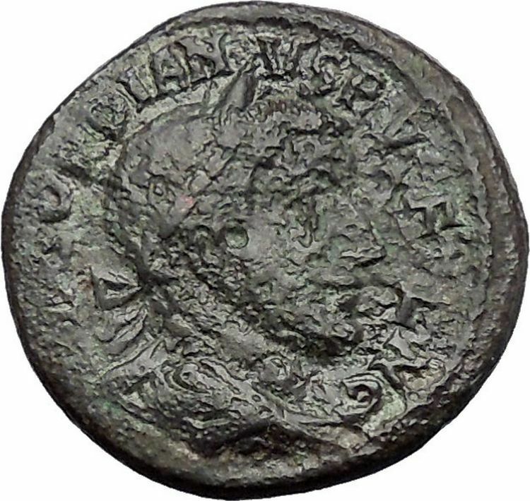 GORDIAN III 238AD Deultum Thrace APOLLO in TEMPLE Ancient Roman Coin i48635