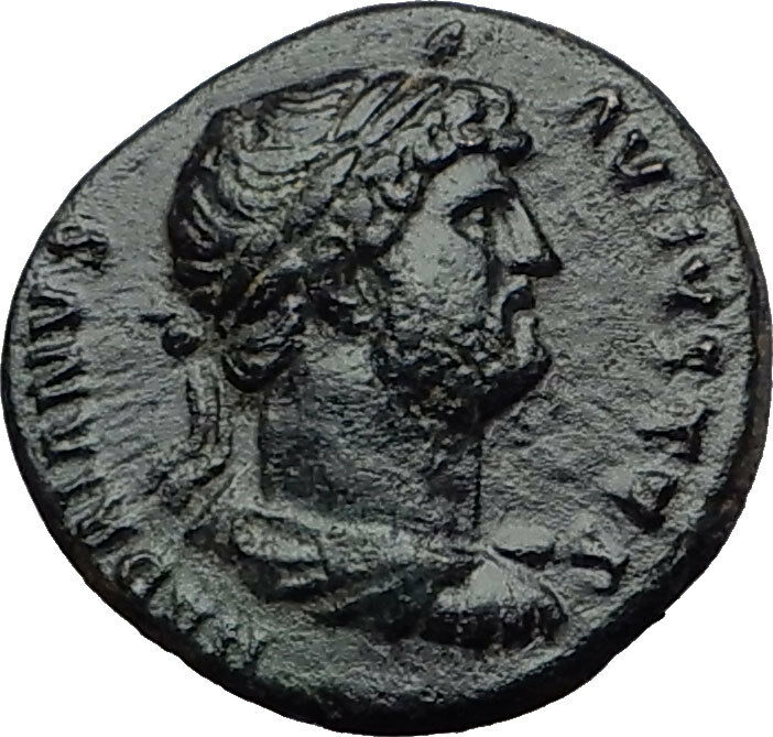 HADRIAN Rare Quadrans Semis 124AD Rome ROMA Authentic Ancient ROman Coin i60652