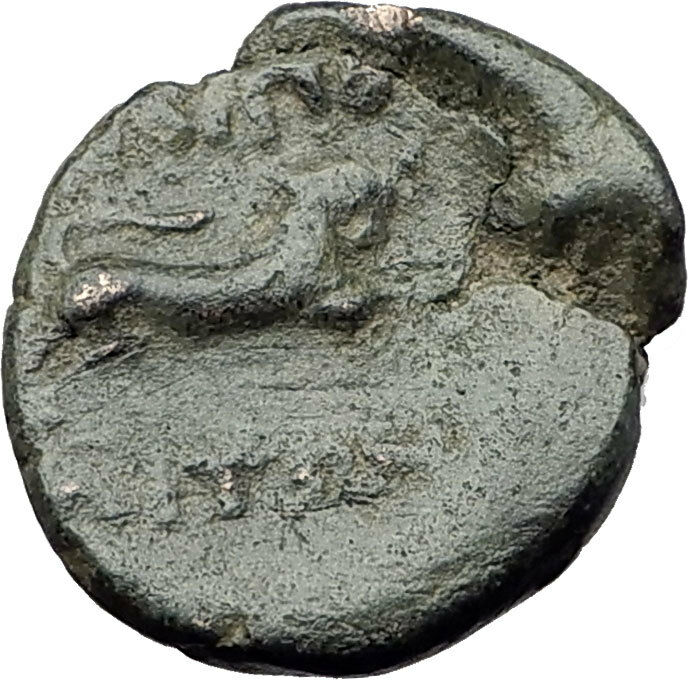 AMPHIPOLIS in MACEDONIA Artemis Bull Authentic RARE R1 Ancient Greek Coin i61463