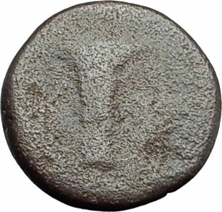 KYME in AEOLIS Original 350BC Authentic Ancient Greek Coin EAGLE & VASE i62764