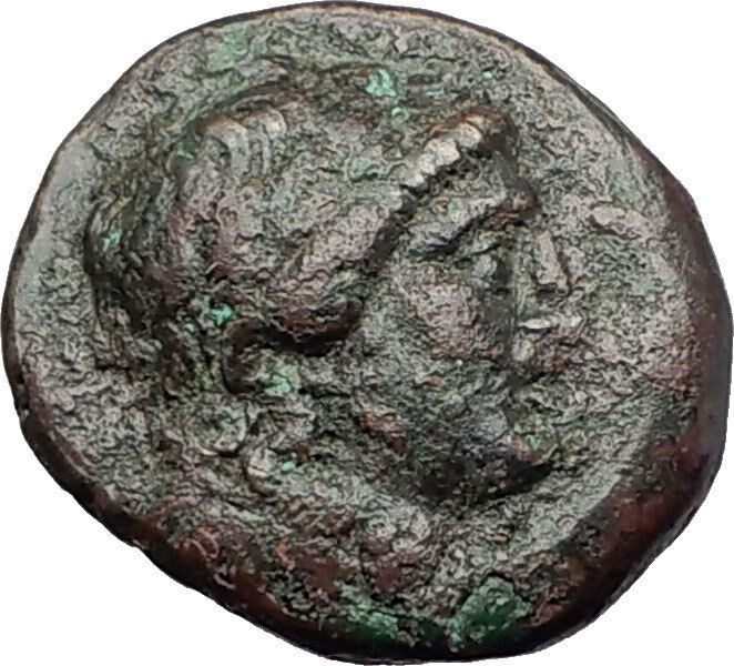 AIGAI in AEOLIS 2-1stCenBC Authentic Ancient Greek Coin APOLLO & GOAT i61563