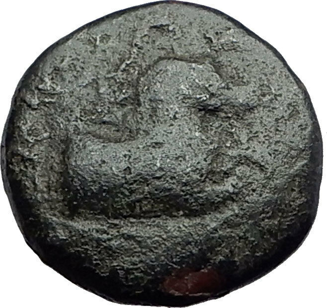 KYME in AEOLIS - Genuine 350BC Authentic Ancient Greek Coin HORSE & VASE i62784