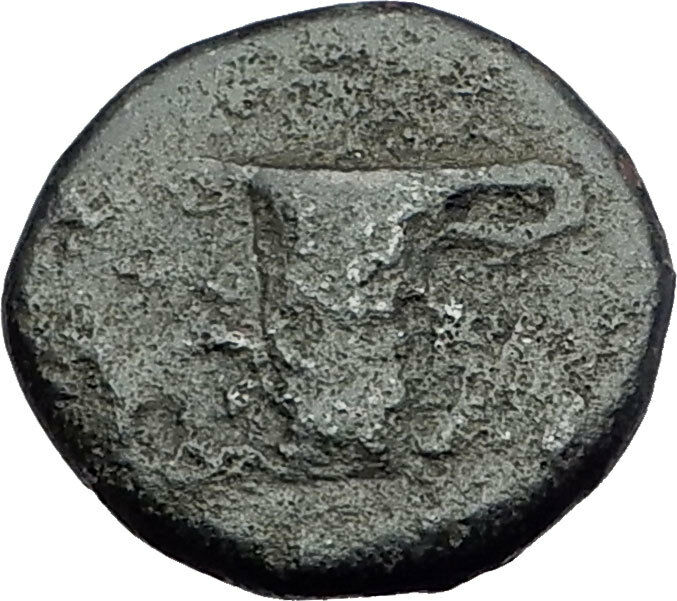 KYME in AEOLIS - Genuine 350BC Authentic Ancient Greek Coin HORSE & VASE i62784