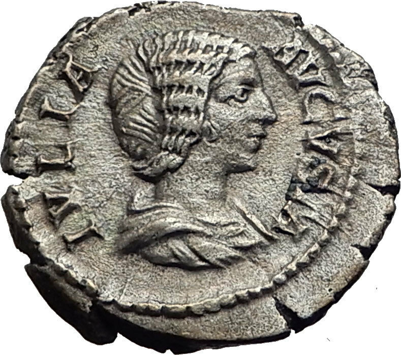 JULIA DOMNA 193AD Ancient Authentic Silver Roman Coin JUNO Peacock i63444