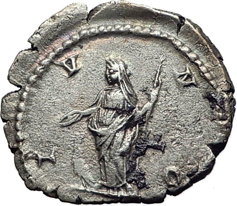 JULIA DOMNA 193AD Ancient Authentic Silver Roman Coin JUNO Peacock i63444