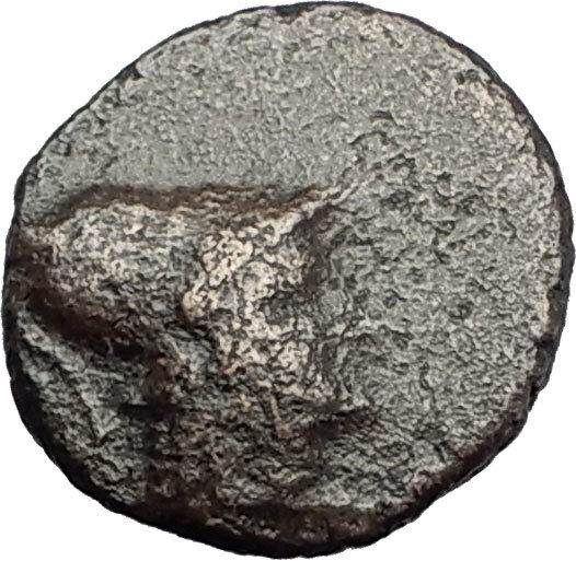 TEMNOS in AEOLIS 2-1CenBC ATHENA PROMACHOS Authentic Ancient Greek Coin i63223