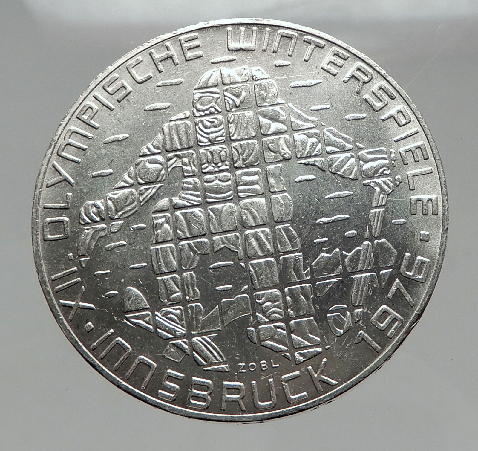 1976 Innsbruck WINTER Olympic Games AUSTRIA - SILVER 100 Schilling Coin i63018