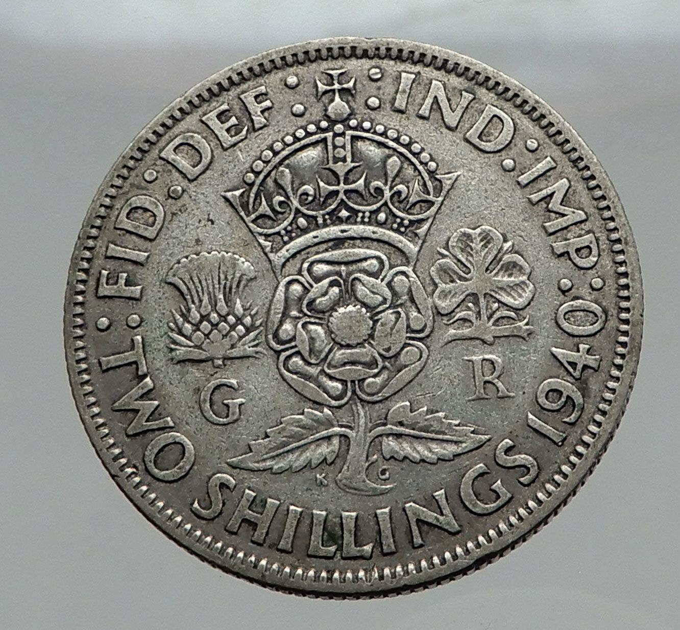 1940 United Kingdom Great Britain GEORGE VI Silver Florin 2Shillings Coin i62905