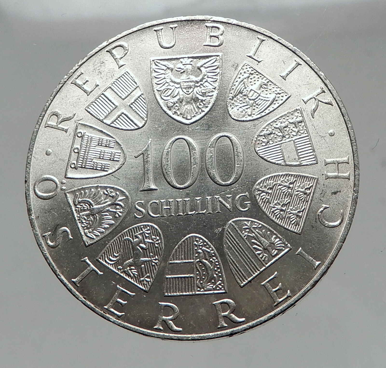 1976 AUSTRIA Innsbruck Winter OLYMPIC Games 100 Schilling Silver Coin i63016