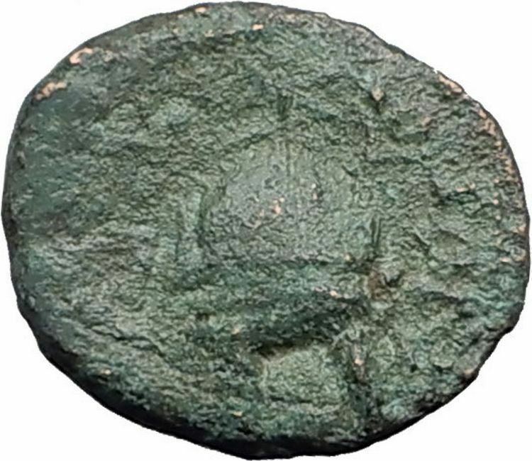 Orthagoreia in Macedonia 350BC RARE R1 Ancient Greek Coin APOLLO HELMET i63781