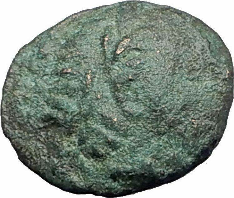 Orthagoreia in Macedonia 350BC RARE R1 Ancient Greek Coin APOLLO HELMET i63781