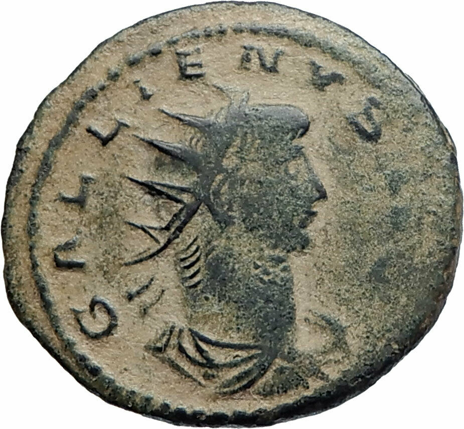 GALLIENUS Authentic Ancient 266AD Antioch Genuine Roman Coin w NEPTUNE i74826