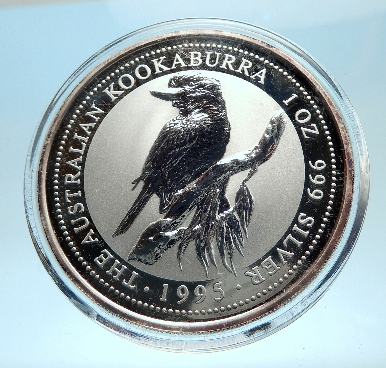 1995 AUSTRALIA Kookaburra Bird Tree 1 oz Silver 1 Dollar Australian Coin i77562