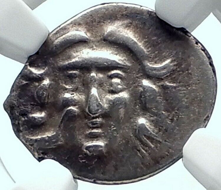 MYLASA in CARIA like Rhodes 175BC SILVER Greek Coin HELIOS ROSE NGC i78002