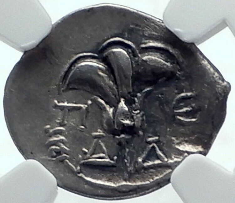 MYLASA in CARIA like Rhodes 175BC SILVER Greek Coin HELIOS ROSE NGC i78002