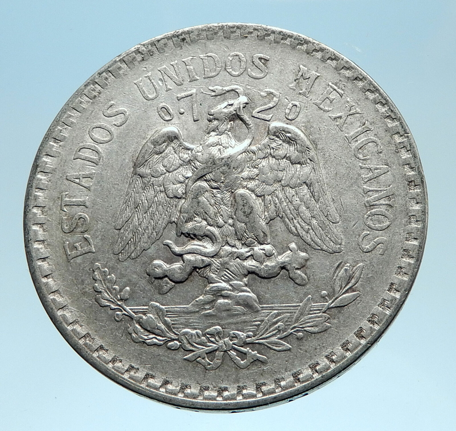 1925 M MEXICO Large Eagle Liberty Cap Mexican Antique Silver 1 Peso Coin i77817