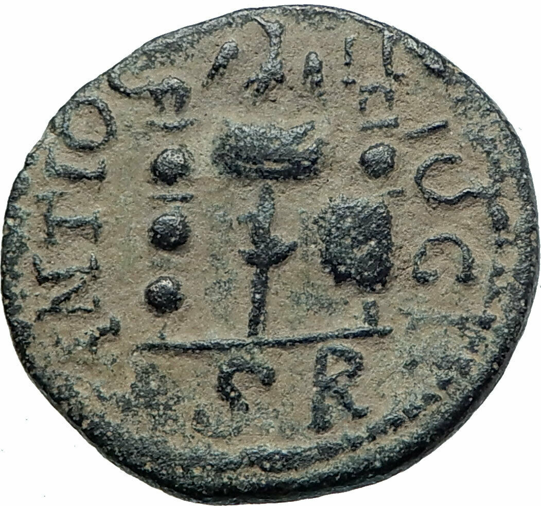 VALERIAN I Authentic Ancient Antioch Pisidia Roman Coin LEGION STANDARDS i79247