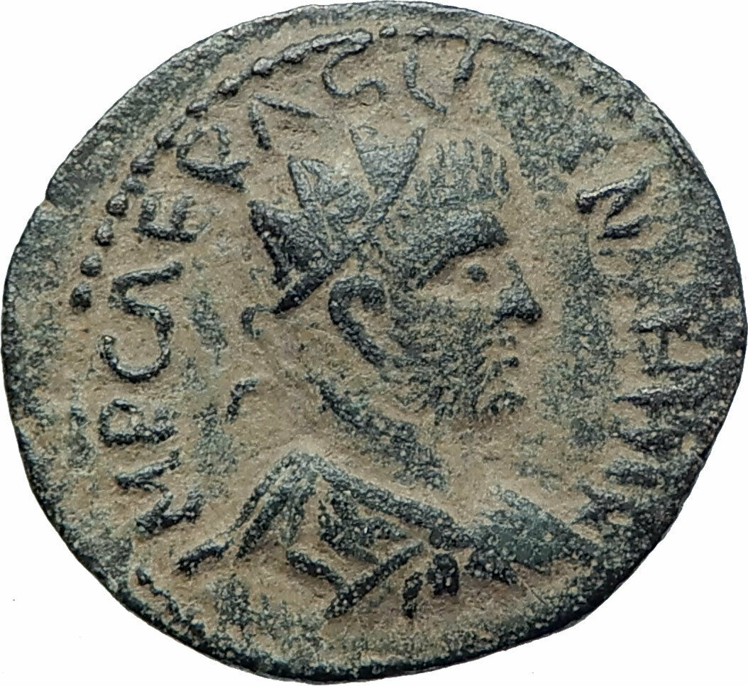 VALERIAN I Authentic Ancient Antioch Pisidia Roman Coin LEGION STANDARDS i79247