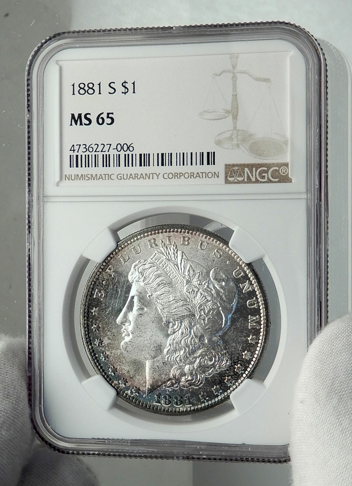 1881 UNITED STATES of America SILVER Morgan US Dollar Coin EAGLE NGC MS i79612