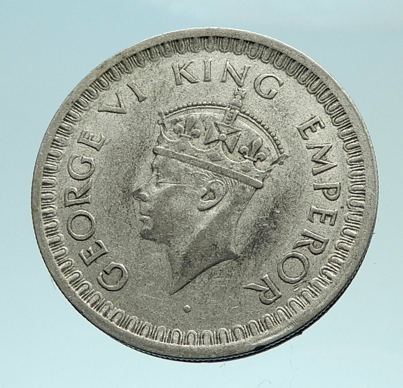 1944 INDIA States UK King George VI Genuine Silver 1/2 RUPEE Indian Coin i79477