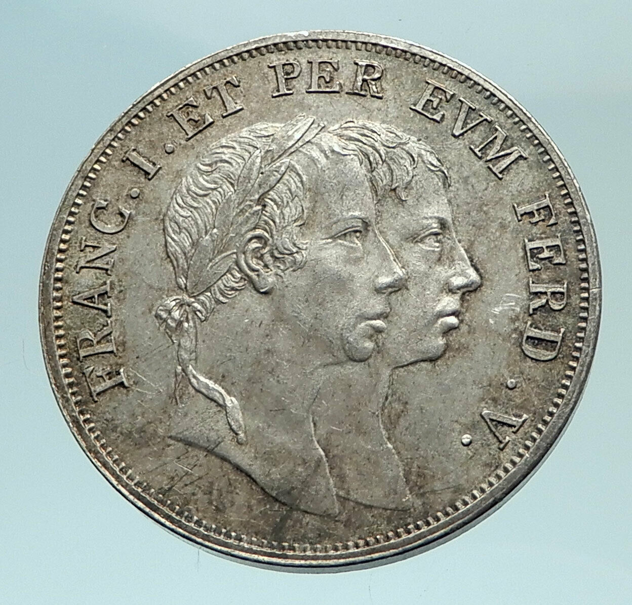 1830 AUSTRIA King FRANZ JOSEPH I Father FERDINAND V Genuine Silver Medal i79446