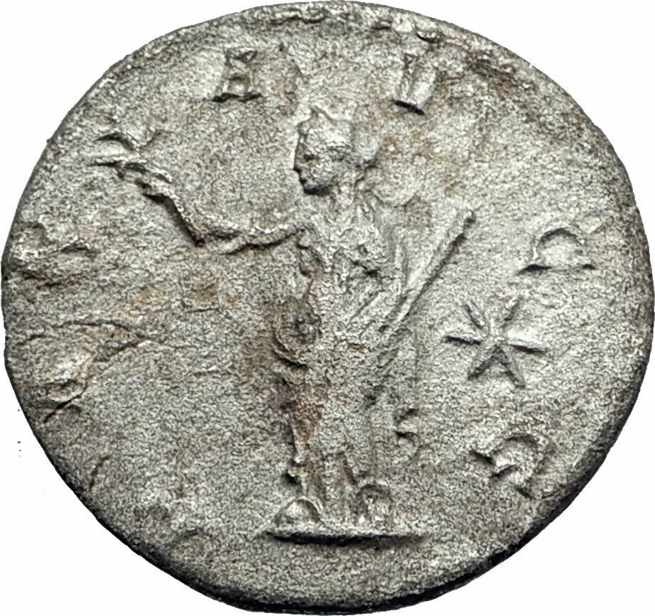 VOLUSIAN Authentic Ancient 252AD Rome Silver Roman Coin w PAX PEACE Rare i79926