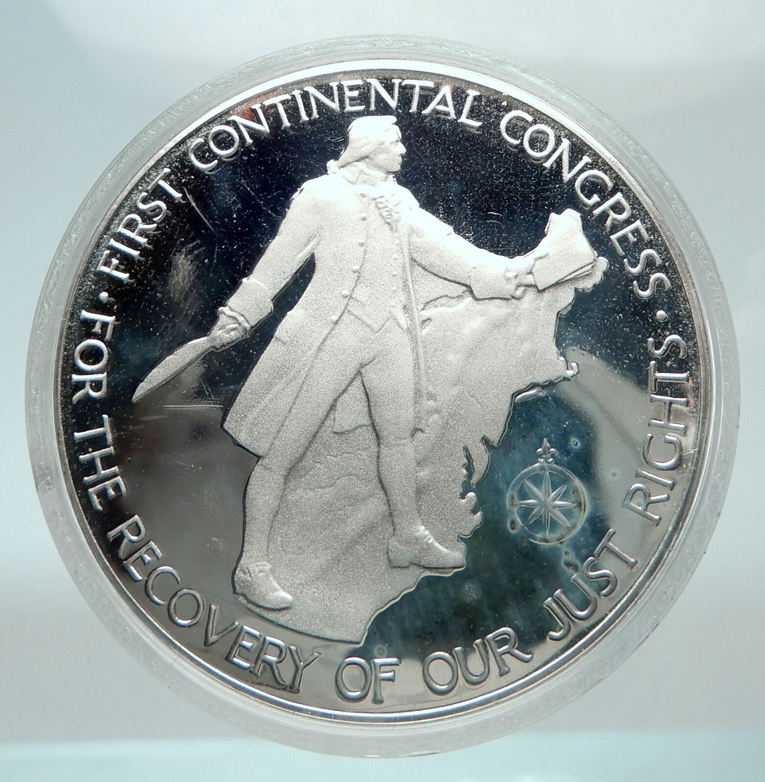 1974 US President JOHN ADAMS 200 First Continental Congress Silver Medal i80255