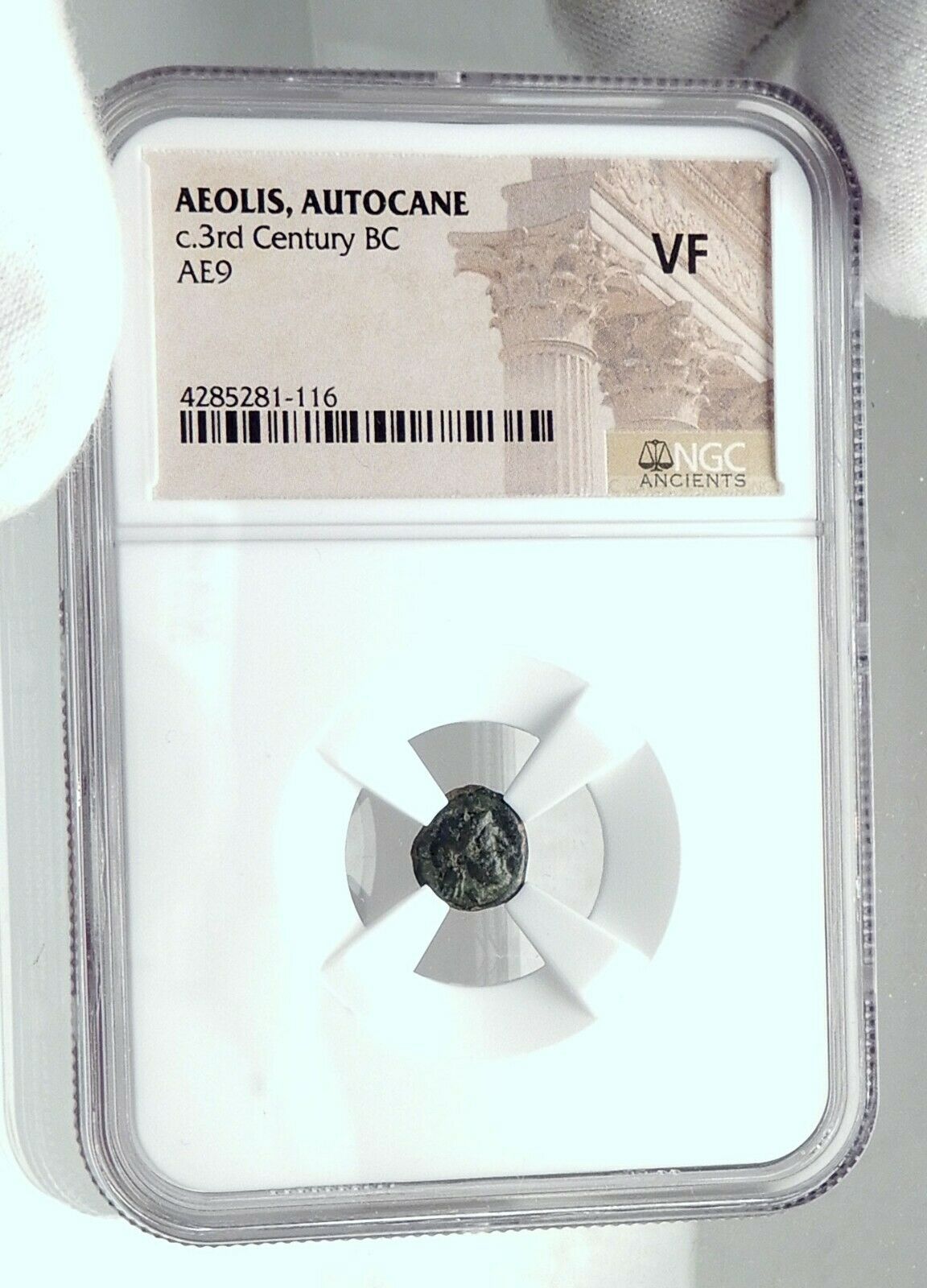 AUTOKANE in AEOLIS Super Rare Ancient 300BC Greek Coin ZEUS ATHENA NGC i81145