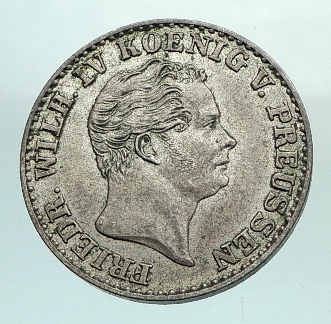 1852 PRUSSIA King Wilhelm IV GERMANY Silver STATES 2 1/2 Sl Groschen Coin i80110