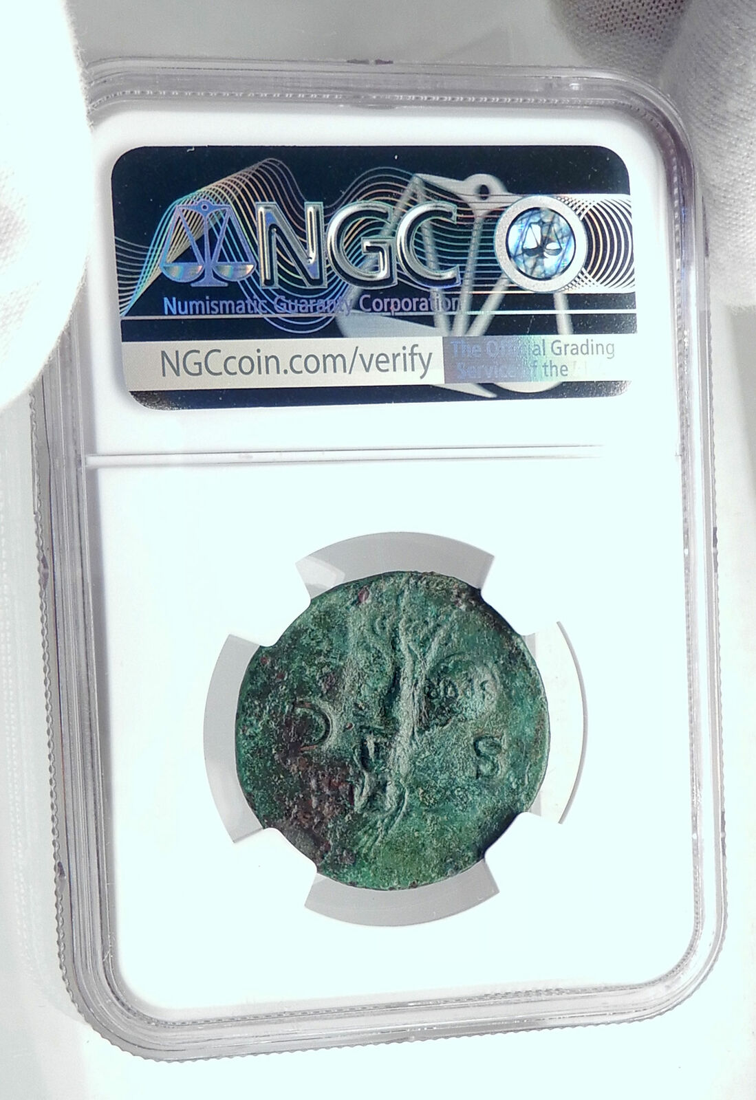 NERO Authentic Ancient 66AD Lyons Genuine Original Roman Coin VICTORY NGC i80698