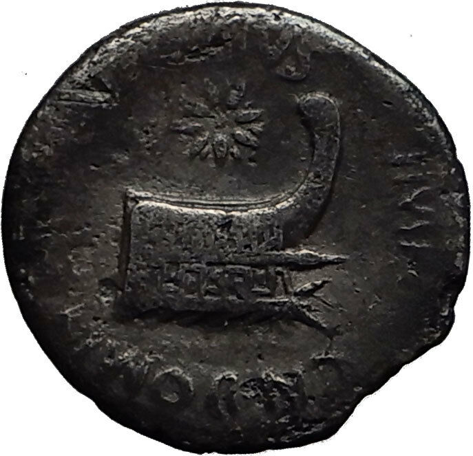 MARK ANTONY Reconciles AHENOBARBUS 41BC RARE Ancient Silver Roman Coin i60667