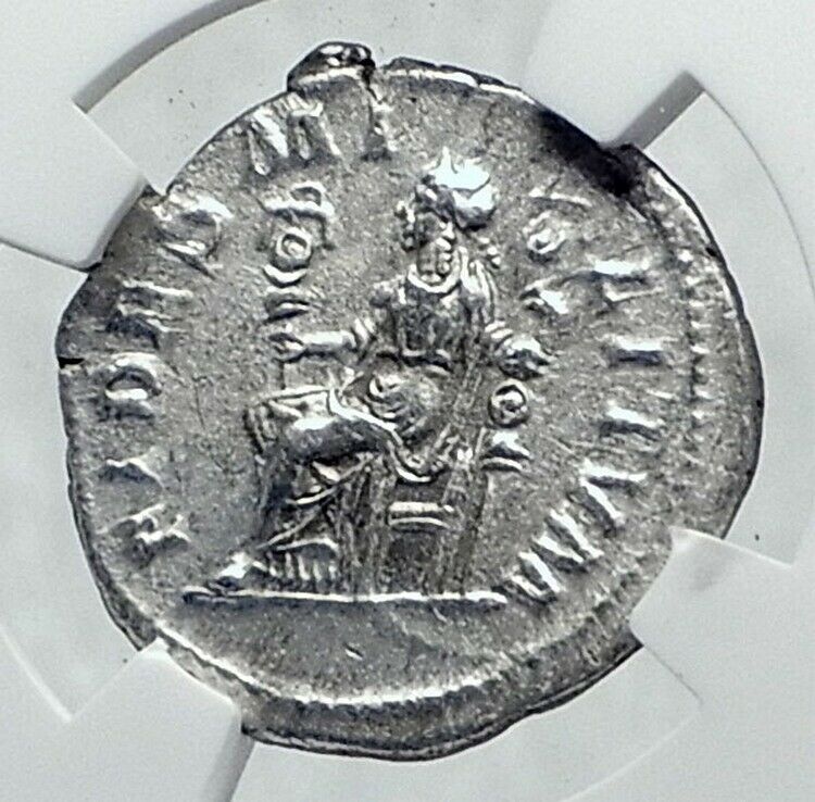 SEVERUS ALEXANDER Authentic Ancient 225AD Silver Roman Coin w FIDES NGC i81425