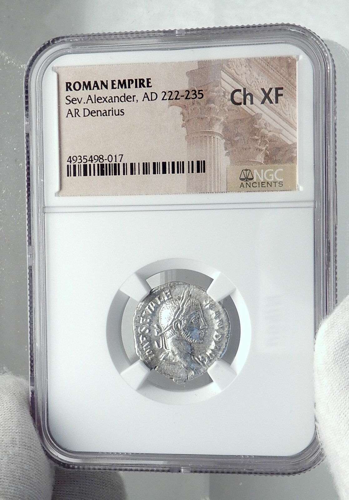 SEVERUS ALEXANDER Authentic Ancient 225AD Silver Roman Coin w FIDES NGC i81425