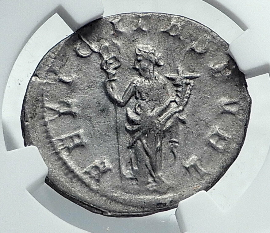 TREBONIANUS GALLUS Original Ancient 251AD Silver Roman Coin FELICITAS NGC i81412