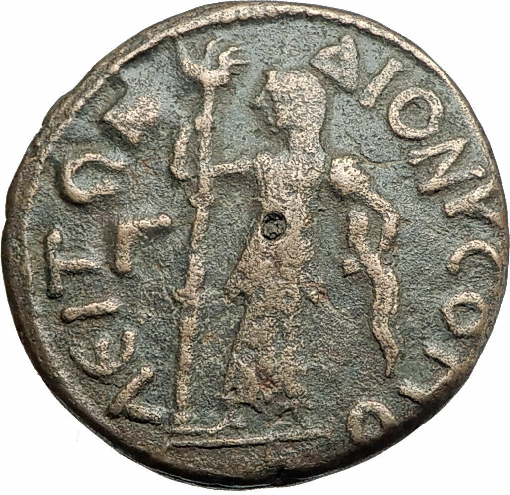 COMMODUS Authentic Ancient 177AD Dionysopolis Roman Coin DEMETER TORCH i79965