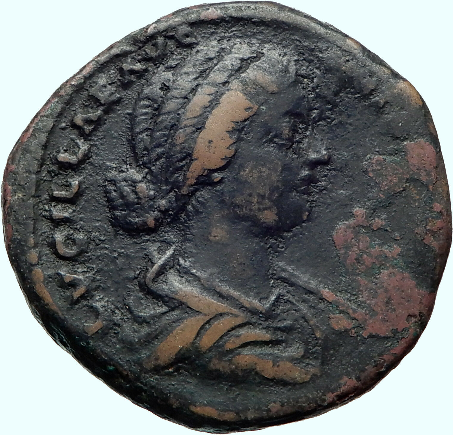 LUCILLA Authentic Ancient 164AD Rome SESTERTIUS Genuine Roman Coin VESTA i42127