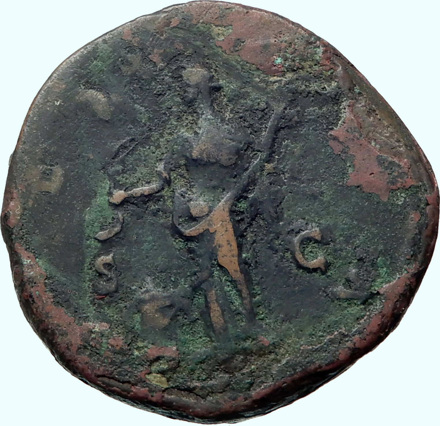 LUCILLA Authentic Ancient 164AD Rome SESTERTIUS Genuine Roman Coin VESTA i42127