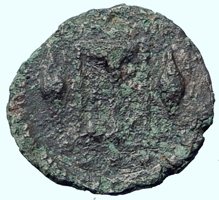 Leontini in Sicily 405BC Authentic Ancient Greek Coin APOLLO TRIPOD i41357