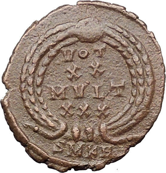 Constantius II Constantine I the Great son Ancient Roman Coin Wreath i31048