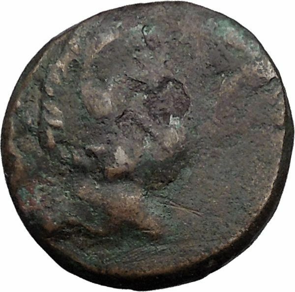 TABAI in Caria 100BC Zeus & Dioscuri Caps Caduceus Ancient Greek Coin i32007