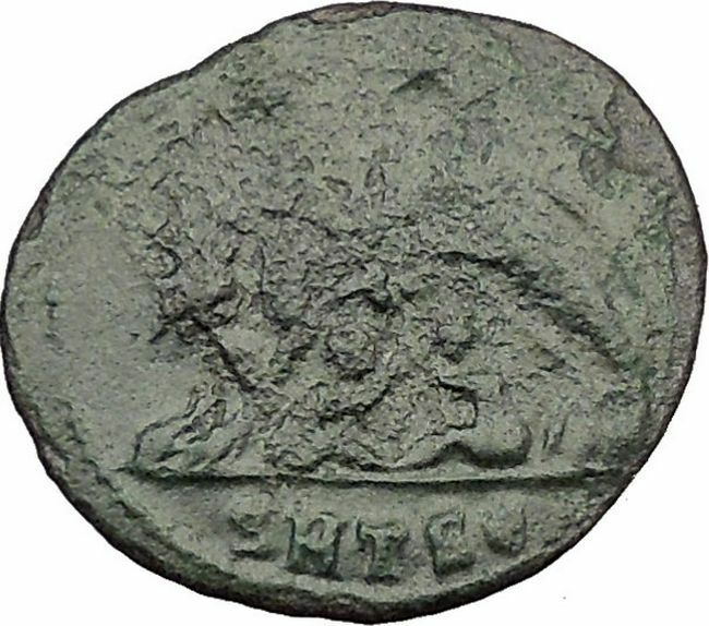 Constantine I The Great Ancient Roman Coin Romulus & Remus "Mother" wolf i32333