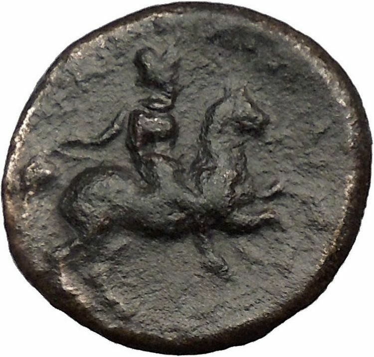 PELINNA Thessaly 306BC Mantho w casket Horse man Ancient Greek Coin i36437 RARE