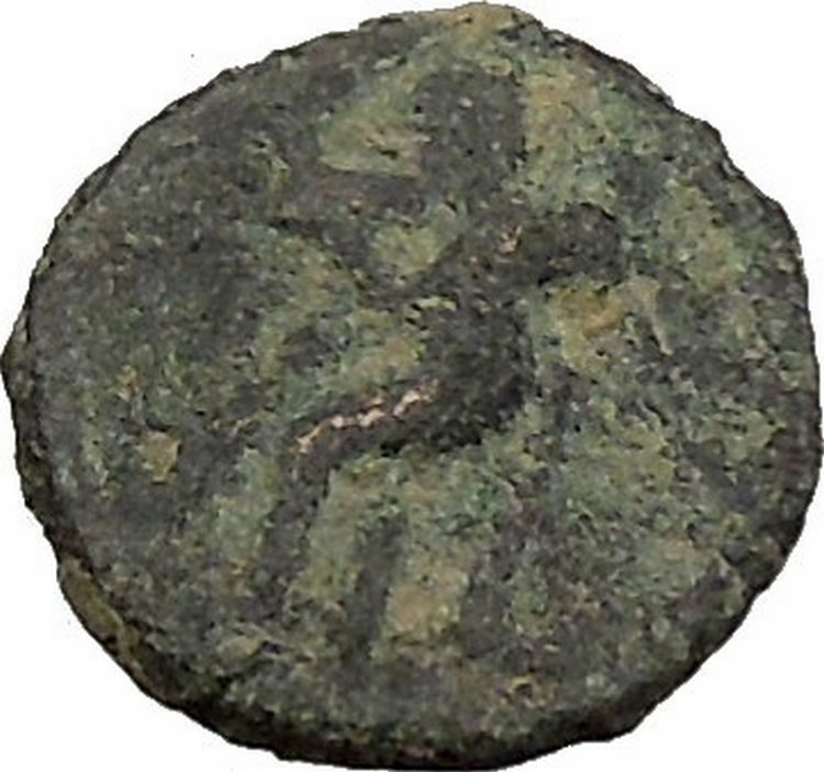 BERYTOS in PHOENICIA 218AD Satyr Marsyas Galley Ship Ancient Greek Coin i36680