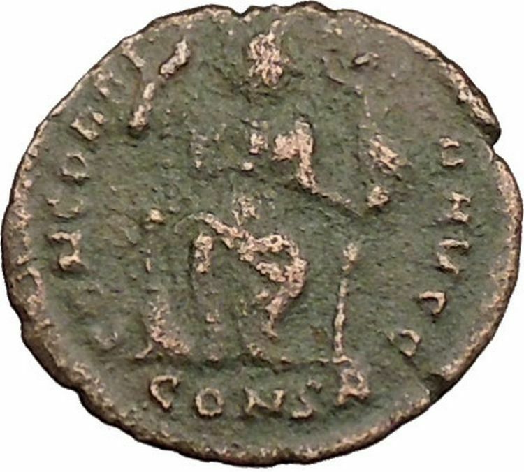 Arcadius facing RARE 401AD Ancient Roman Coin Constantinopolis seated i39416