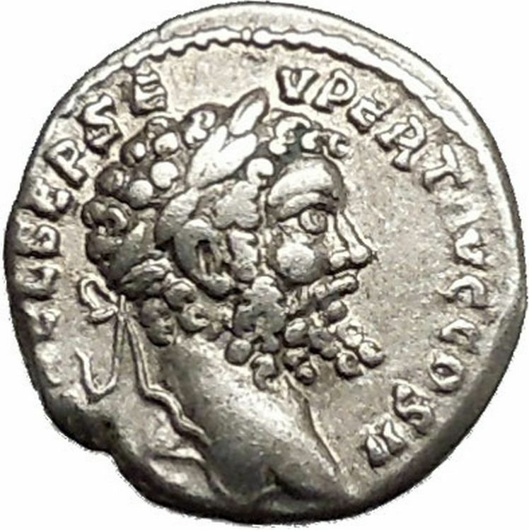 SEPTIMIUS SEVERUS sacrificing RARE Emesa mint Ancient Silver Roman Coin i39522