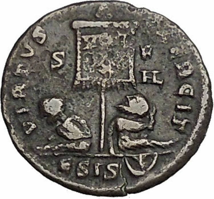 CONSTANTINE II Jr Constantine the Great son Ancient Roman Coin Vexillum i41550