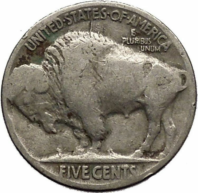 1927 BUFFALO NICKEL 5 Cents of United States of America USA Antique Coin i43690