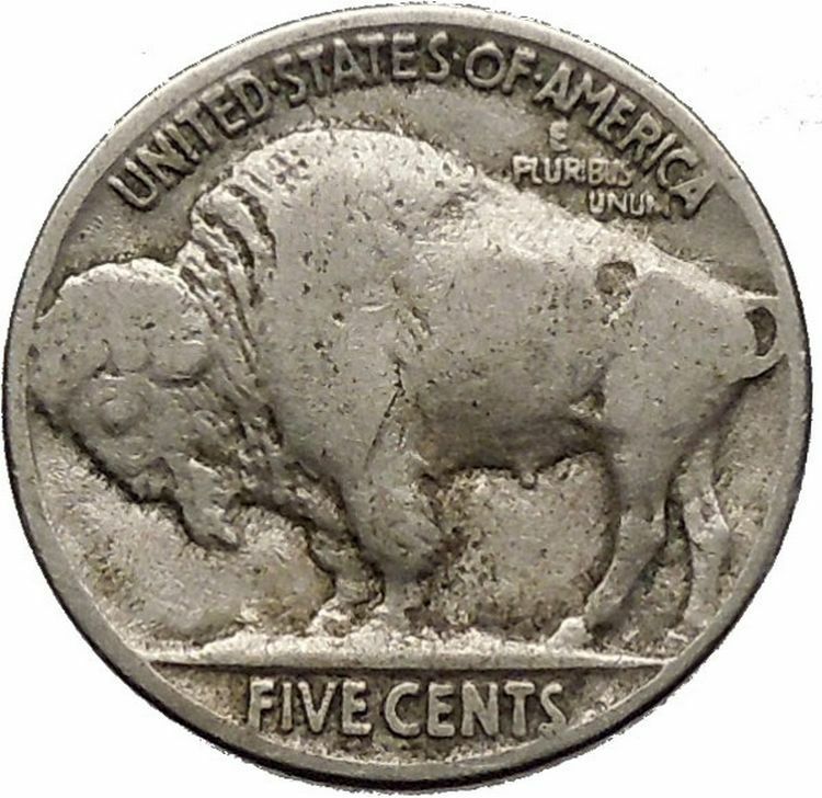 1934 BUFFALO NICKEL 5 Cents of United States of America USA Antique Coin i43764